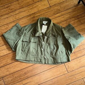 CIMINY Collective Olive Utility Crop Jacket